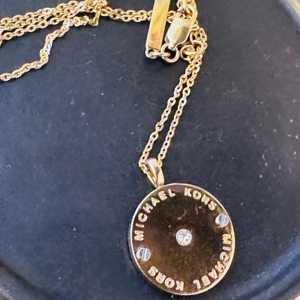 Michael Kors Gold Disc Necklace - Picture 2 of 12